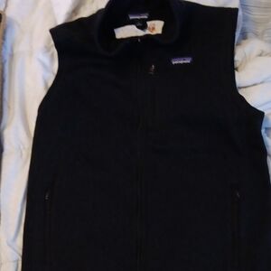 Patagonia Better Sweater  Midnight Black Sleeveless Vest W/ Torchys Logo